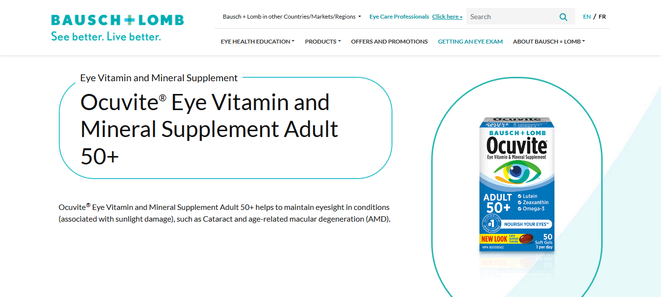 Bausch + Lomb Ocuvite® Adult 50 Eye Vitamin and Mineral Supplement