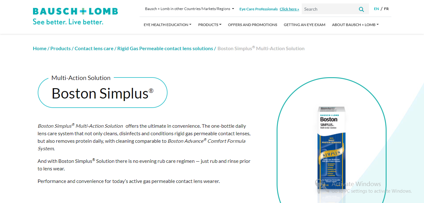 Bausch + Lomb | Boston Simplus® Multi-Action Solution