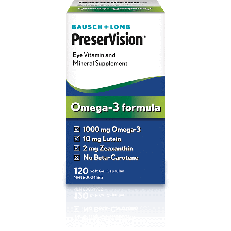 Suppl  ment de vitamines et de min  raux pour les yeux PreserVisionMD formule Om  ga-3