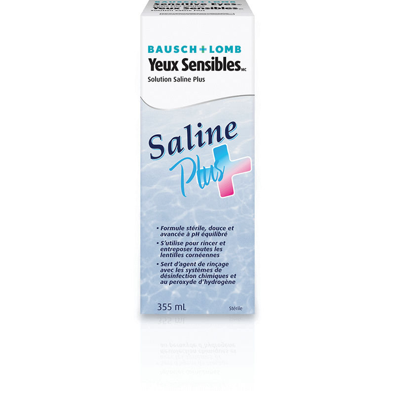 Solution polyvalente yeux sensibles solution saline plus, 355 ml – Bausch  and Lomb : Solution pour lentilles