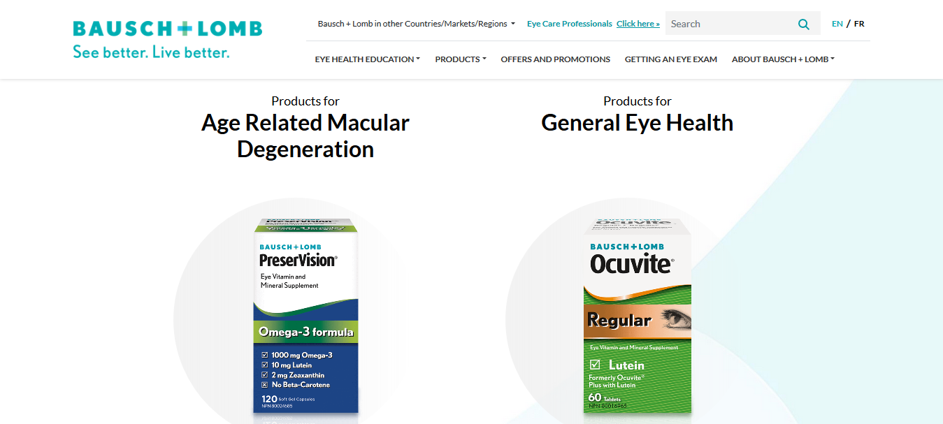 Bausch + Lomb Eye Vitamins for Healthy Eyes