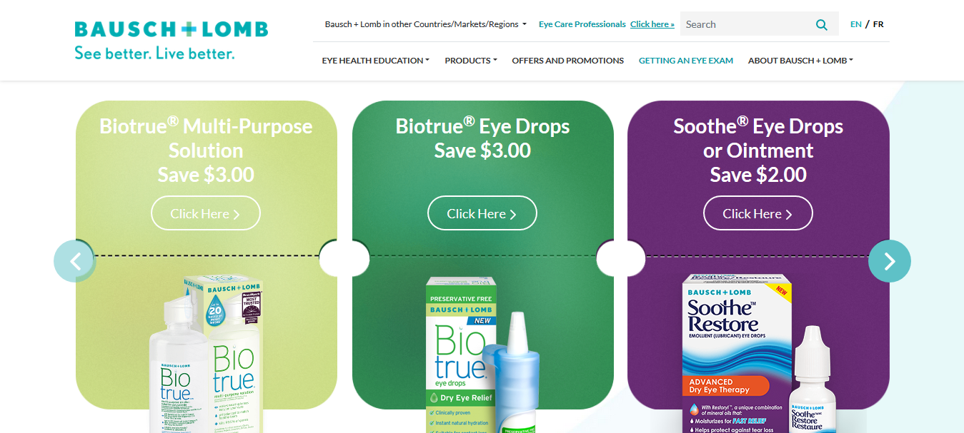 Bausch + Lomb Offers and promotions