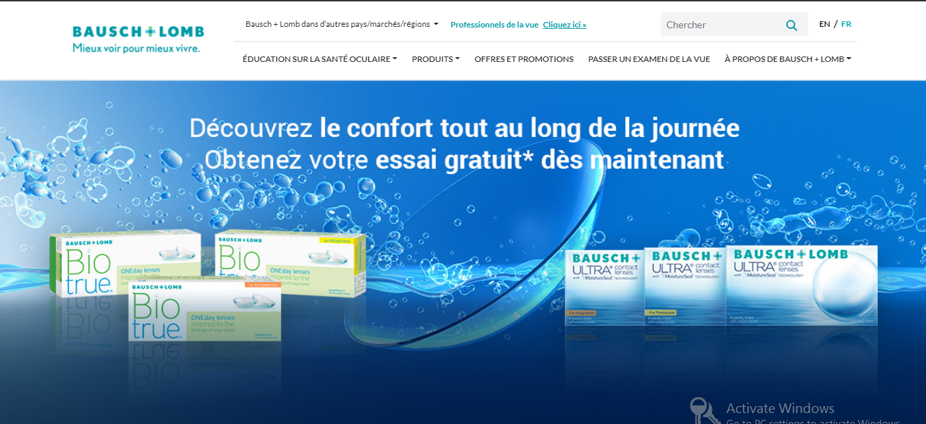 Essai Gratuit Pour Lentilles Cornéennes - Bausch + Lomb