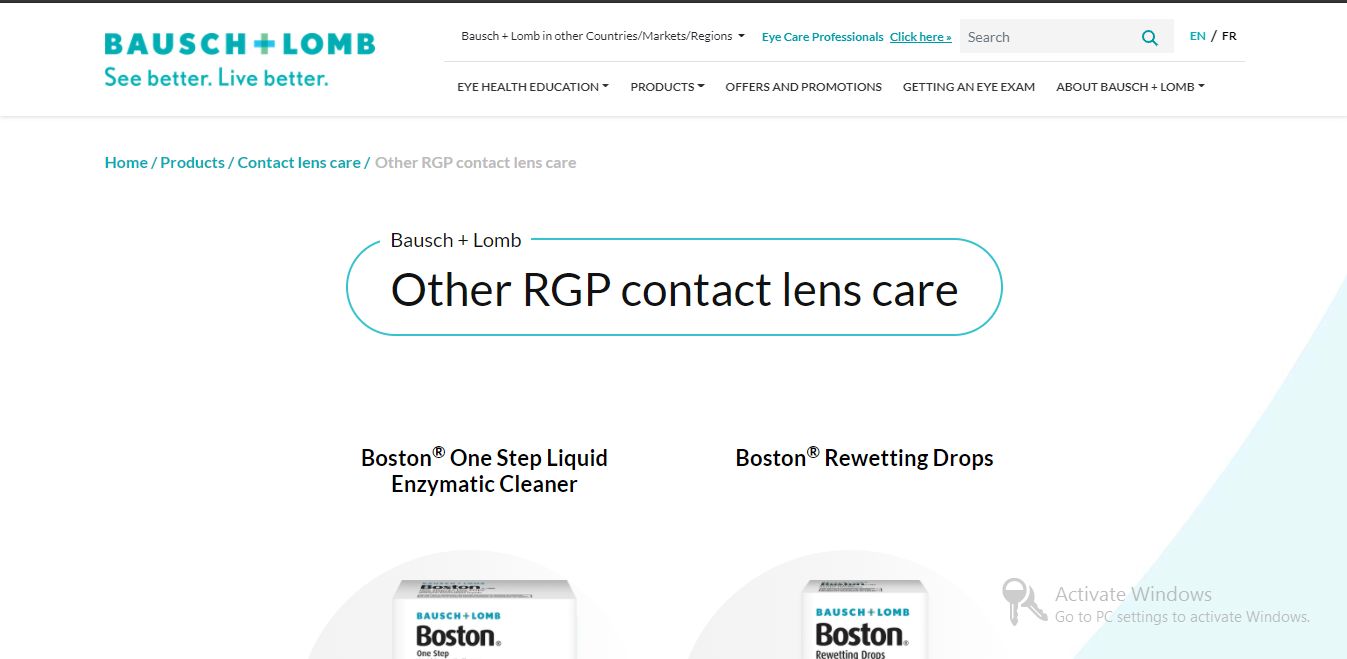 Bausch + Lomb Find RGP Contact Lens Care